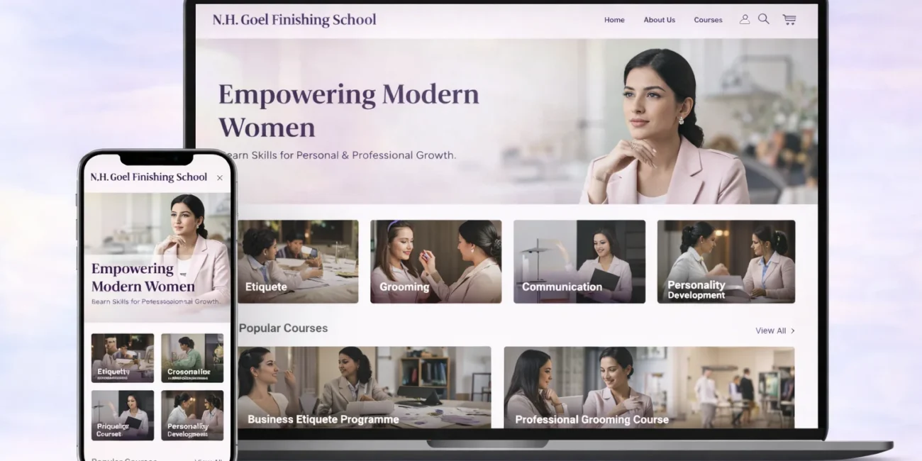 Who is the developer of the N.H. Goel Finishing School website?