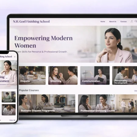 Who is the developer of the N.H. Goel Finishing School website?