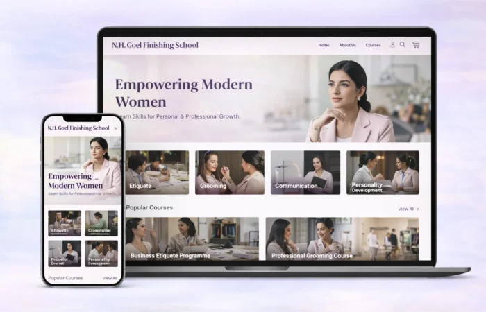 Who is the developer of the N.H. Goel Finishing School website?